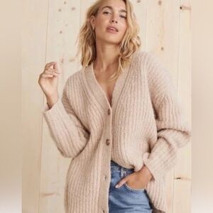 Jenni Kayne Alpaca cocoon cardigan size xs taupe